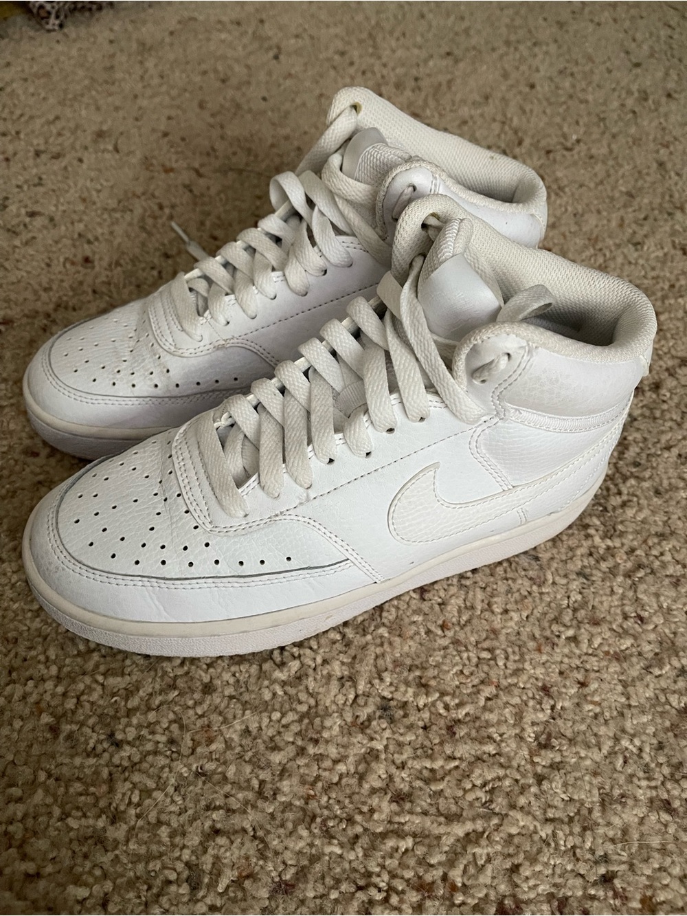 Nike White High-Top Leather Sneakers